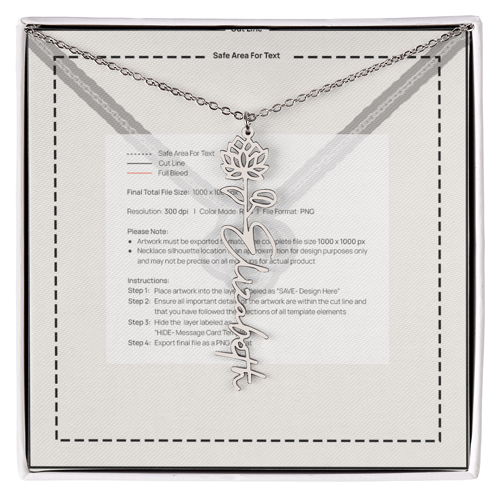Flower Name Necklace
