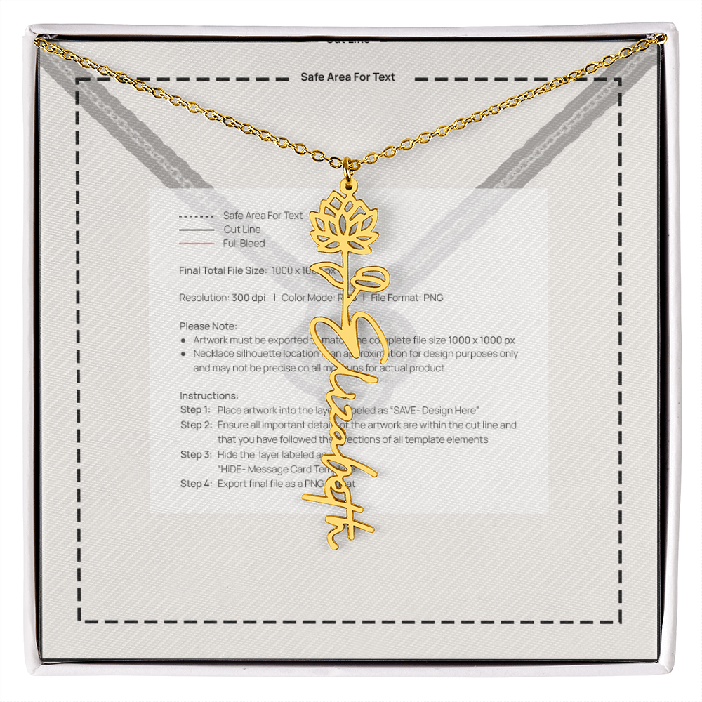 Flower Name Necklace
