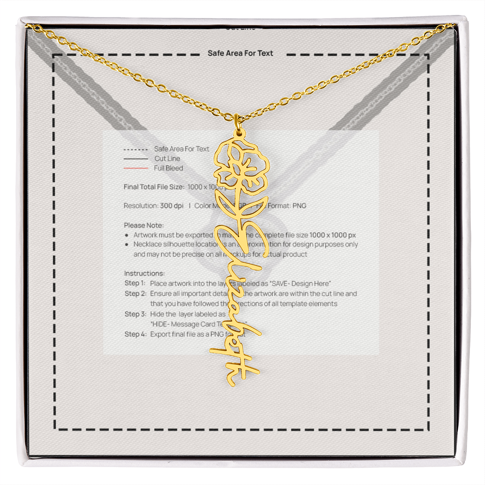 Flower Name Necklace
