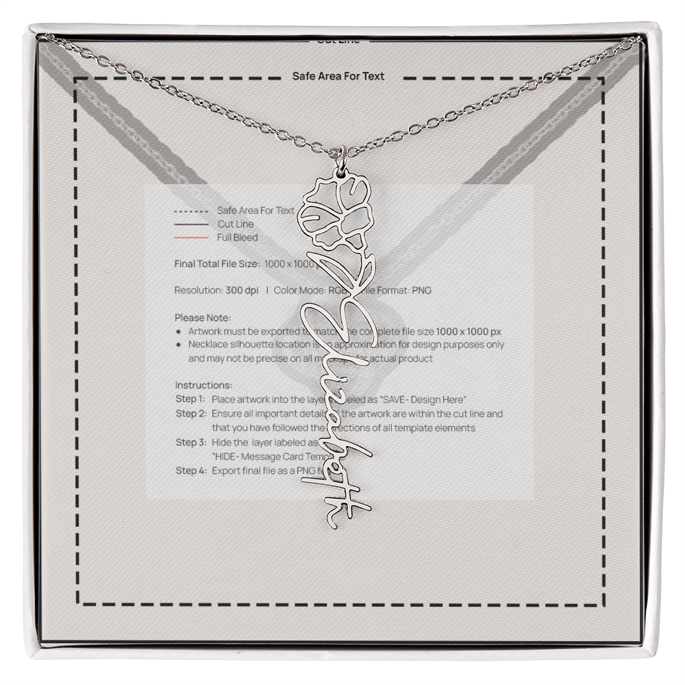 Flower Name Necklace