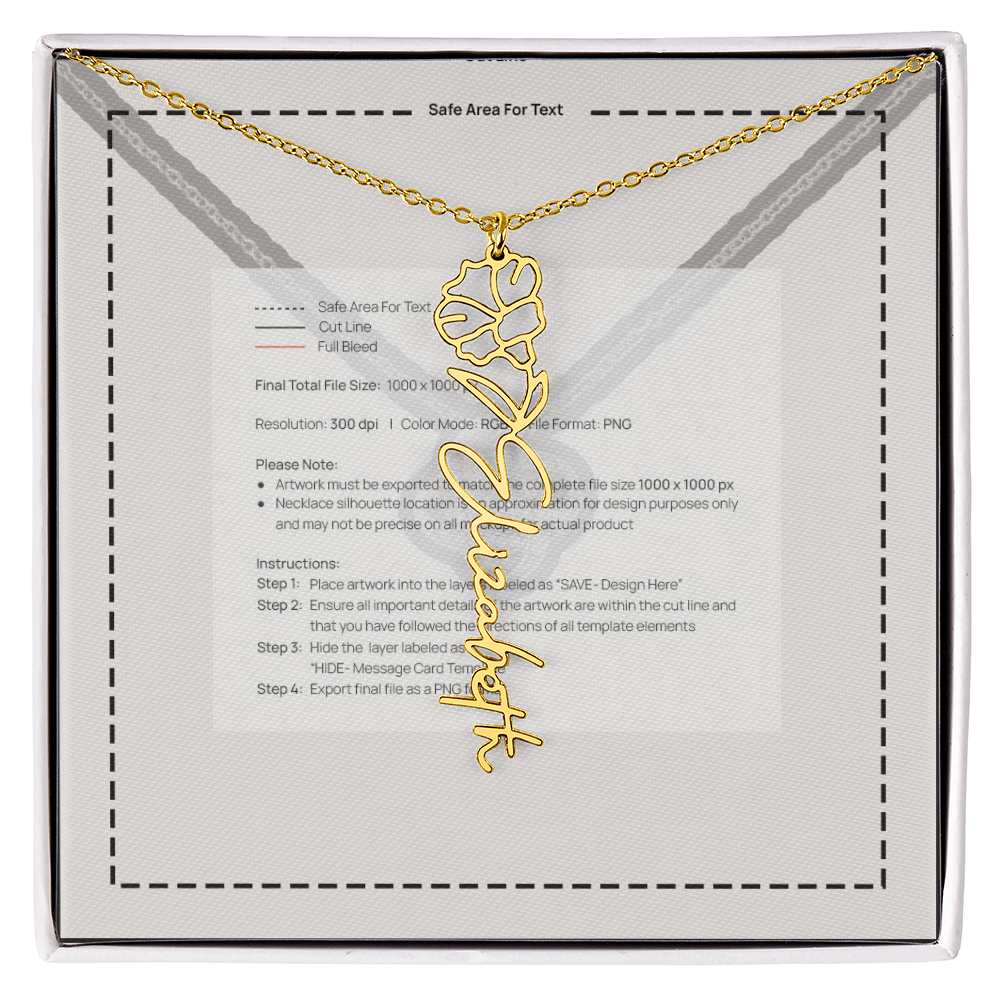 Flower Name Necklace