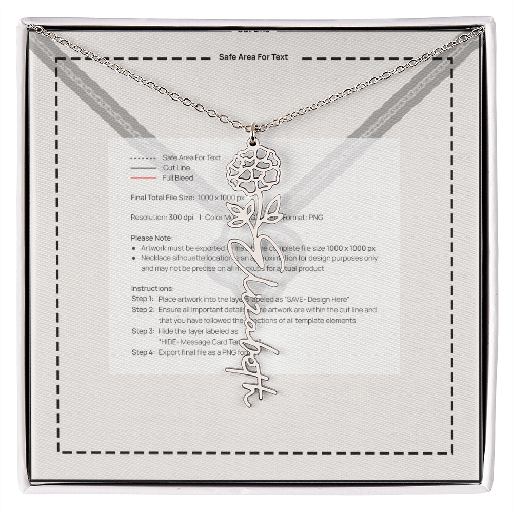 Flower Name Necklace