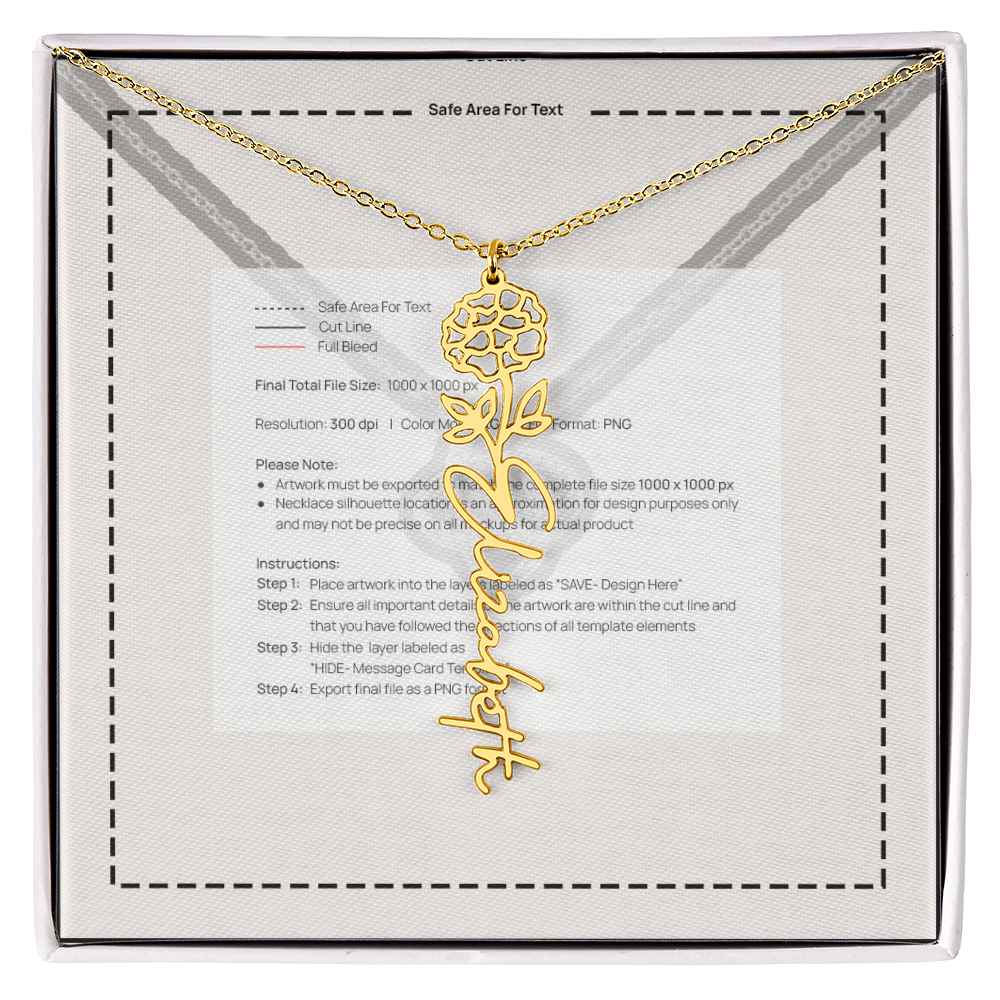 Flower Name Necklace
