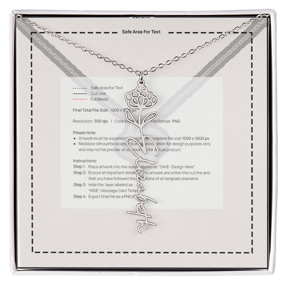 Flower Name Necklace