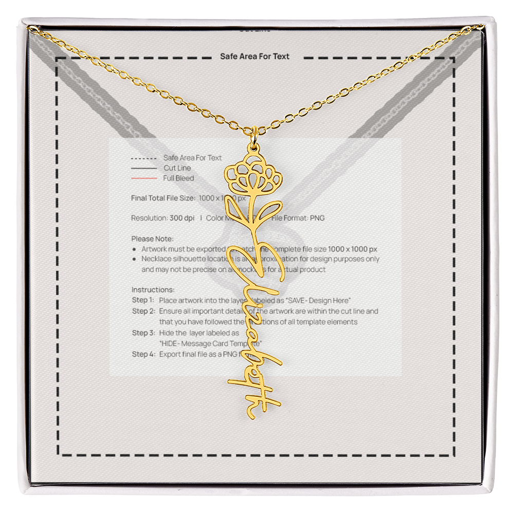 Flower Name Necklace