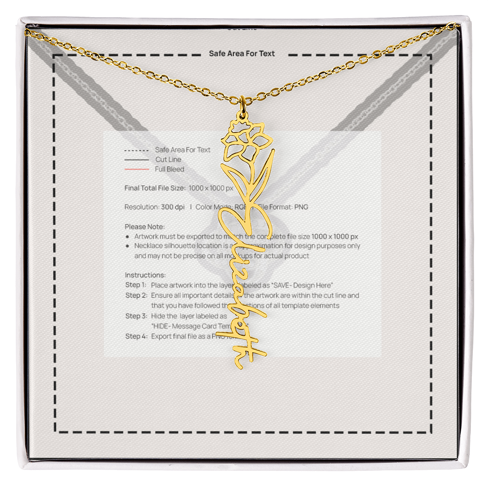 Flower Name Necklace
