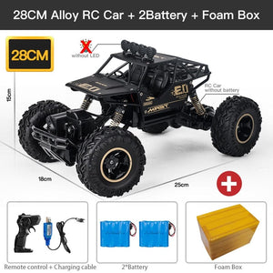 KedStore 28CM Black 2B Alloy ZWN 1:12 / 1:16 4WD RC Car With Led Lights 2.4G Radio Remote Control Car Buggy Off-Road Control