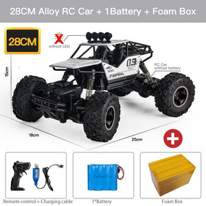 KedStore 28CM Silver 1B Alloy ZWN 1:12 / 1:16 4WD RC Car With Led Lights 2.4G Radio Remote Control Car Buggy Off-Road Control