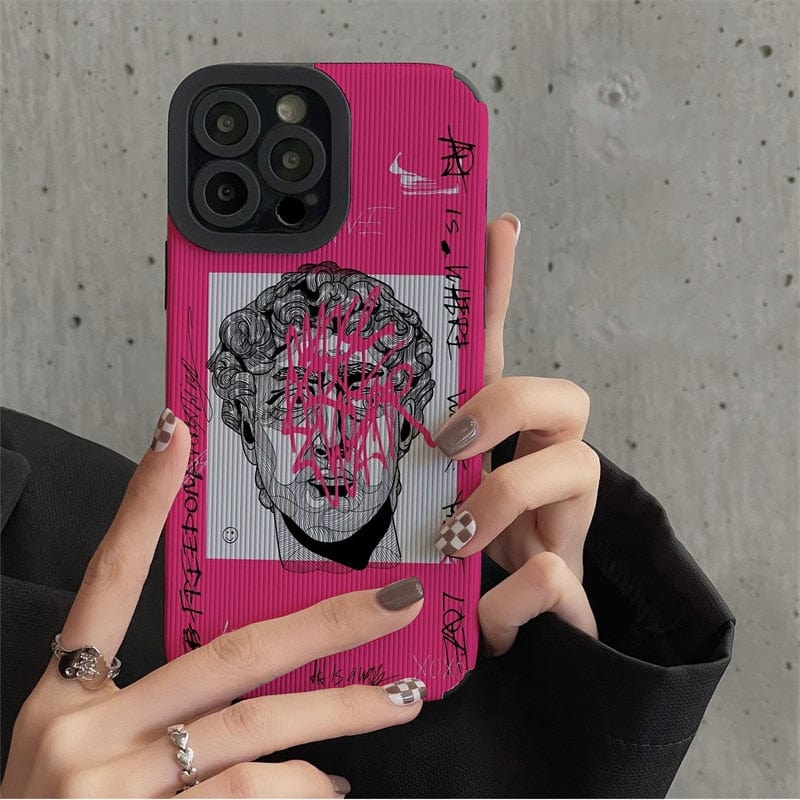 KedStore David / For iphone 7 INS Graffiti Great Art Aesthetic David Phone Case For iPhone Soft Silicone Cover