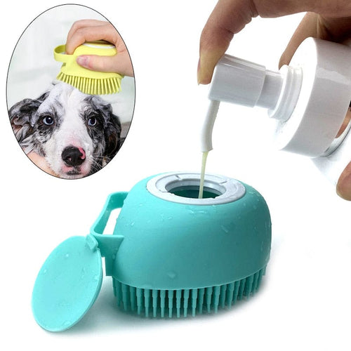 Dog Cat Bath Massage Gloves Soft Safety Silicone Brush