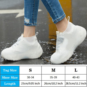 KedStore White / S Reusable Waterproof Rain Shoe Cover Silicone Outdoor Boot Overshoes
