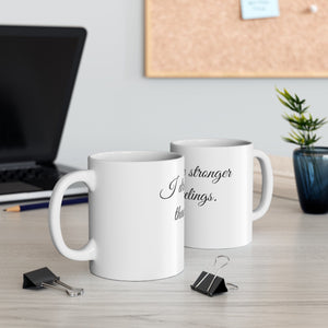 Printify Mug 11oz Ceramic Mug 11oz - Coffee stronger than your feeling