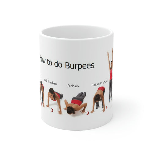 Ceramic Mug 11oz - How to do Burpees
