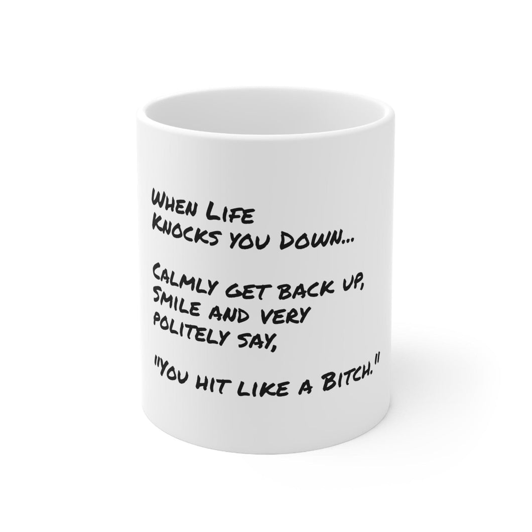 Printify Mug 11oz Ceramic Mug 11oz - Life knocks you down