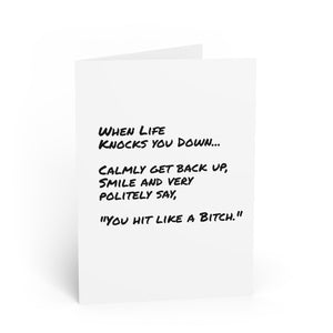 Printify Paper products 6.9" x 4.9" / Matte / 1 pcs Greeting Cards - Life knocks you down