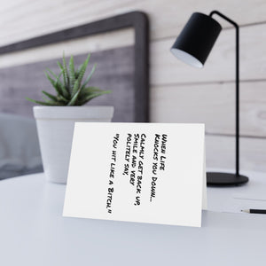 Printify Paper products Greeting Cards - Life knocks you down