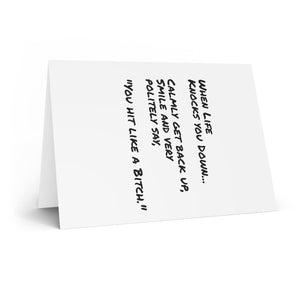 Printify Paper products Greeting Cards - Life knocks you down
