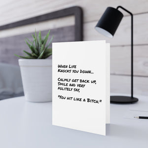 Printify Paper products Greeting Cards - Life knocks you down