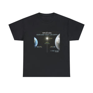 Printify T-Shirt Black / S Unisex Heavy Cotton Tee - Kepler 452b