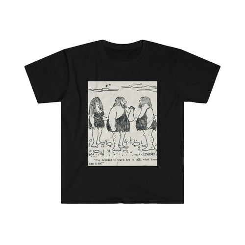 Printify T-Shirt Black / S Unisex Softstyle T-Shirt - Teach her to talk