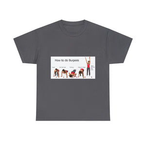 Printify T-Shirt Charcoal / S Unisex Heavy Cotton Tee - How to do Burpees