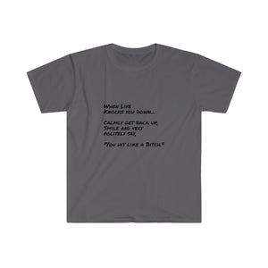 Printify T-Shirt Charcoal / S Unisex Softstyle T-Shirt - Life knocks you down