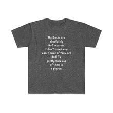 Load image into Gallery viewer, Printify T-Shirt Dark Heather / S Unisex Softstyle T-Shirt - Ducks are not in a row