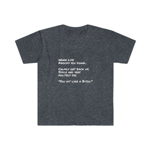 Printify T-Shirt Heather Navy / S Unisex Softstyle T-Shirt - Life knocks you down