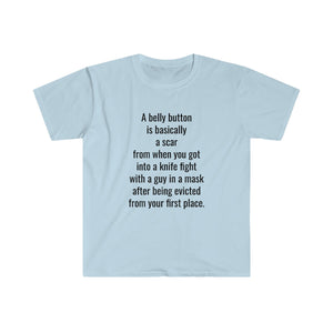 Printify T-Shirt Light Blue / S Unisex Softstyle T-Shirt - A Belly Button is A Scar