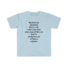 Load image into Gallery viewer, Printify T-Shirt Light Blue / S Unisex Softstyle T-Shirt - Ducks are not in a row