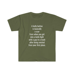 Printify T-Shirt Military Green / S Unisex Softstyle T-Shirt - A Belly Button is A Scar