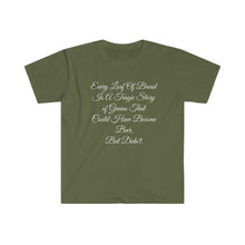 Load image into Gallery viewer, Printify T-Shirt Military Green / S Unisex Softstyle T-Shirt - Loaf of Bread a tragic story that did not make beer