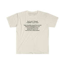 Load image into Gallery viewer, Printify T-Shirt Natural / M Unisex Softstyle T-Shirt - Changed a bulb on your resume