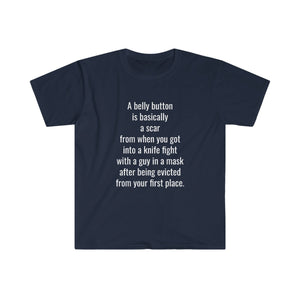 Printify T-Shirt Navy / S Unisex Softstyle T-Shirt - A Belly Button is A Scar