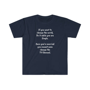 Printify T-Shirt Navy / S Unisex Softstyle T-Shirt - To Change the World