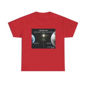 Printify T-Shirt Red / S Unisex Heavy Cotton Tee - Kepler 452b