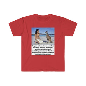 Printify T-Shirt Red / S Unisex Softstyle T-Shirt - Kangaroo
