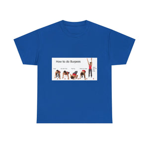 Printify T-Shirt Royal / S Unisex Heavy Cotton Tee - How to do Burpees