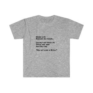 Printify T-Shirt Sport Grey / S Unisex Softstyle T-Shirt - Life knocks you down