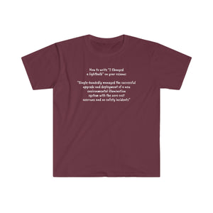 Printify T-Shirt Unisex Softstyle T-Shirt - Changed a bulb on your resume