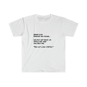 Printify T-Shirt White / S Unisex Softstyle T-Shirt - Life knocks you down
