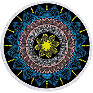 Shop2721027 Store (AliExpress) 17 / Diameter 150cm Summer Large Round Beach Towel DOG CAT and MY Side for Adults.