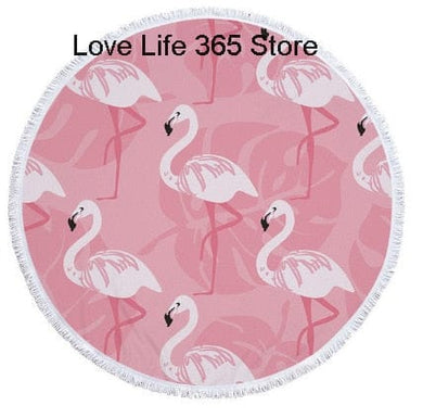 Summer Large Round Beach Towel DOG CAT and MY Side for Adults.