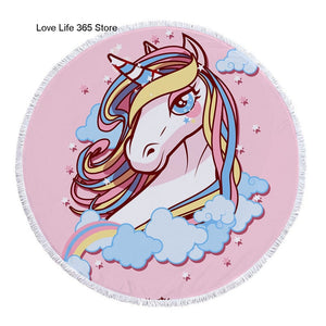 Shop2721027 Store (AliExpress) Summer Large Round Beach Towel DOG CAT and MY Side for Adults.