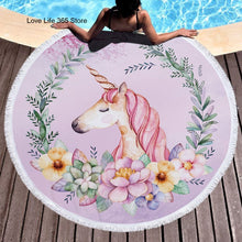 Load image into Gallery viewer, Shop2721027 Store (AliExpress) Summer Large Round Beach Towel DOG CAT and MY Side for Adults.