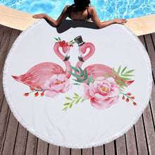 Load image into Gallery viewer, Summer Large Round Beach Towel DOG CAT and MY Side for Adults.