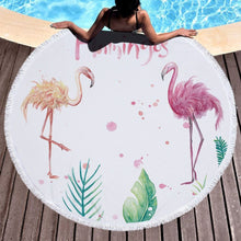 Load image into Gallery viewer, Summer Large Round Beach Towel DOG CAT and MY Side for Adults.