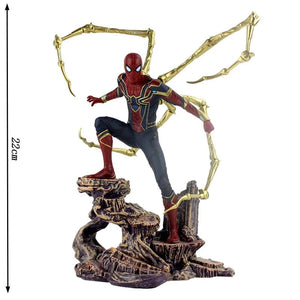 The KedStore 22cm opp bag 1 Avengers Iron Man Spider Man Thanos Deadpool Danvers PVC Statue Action Figure Toys