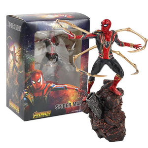 The KedStore 23cm with box Avengers Iron Man Spider Man Thanos Deadpool Danvers PVC Statue Action Figure Toys