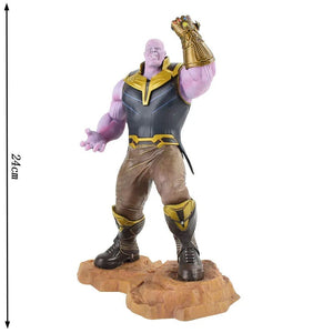 The KedStore 24cm opp bag Avengers Iron Man Spider Man Thanos Deadpool Danvers PVC Statue Action Figure Toys